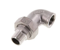 Conector acodado 90deg 1/2'' Macho R x Hembra Rp Junta cónica de acero inoxidable 16bar (224.8psi)