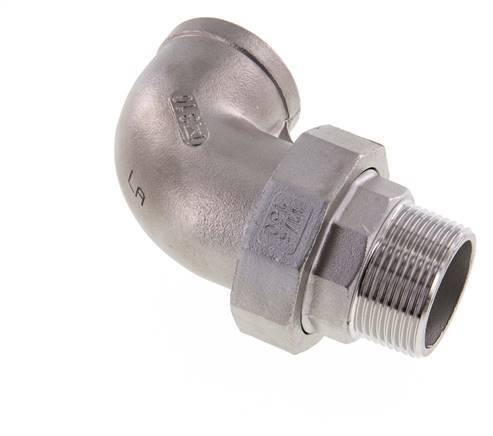 90deg Angled Connector 1 1/4'' Male R x Female Rp Stainless Steel Conical Seal 16bar (224.8psi)