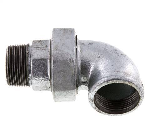 Conector acodado de 90 grados 1 1/4'' macho R x hembra Rp hierro fundido junta cónica 25bar (351.25psi)