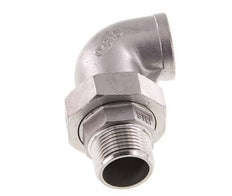 90deg Angled Connector 1'' Male R x Female Rp Stainless Steel Conical Seal 16bar (224.8psi)