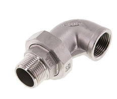 90deg Angled Connector 1'' Male R x Female Rp Stainless Steel Conical Seal 16bar (224.8psi)