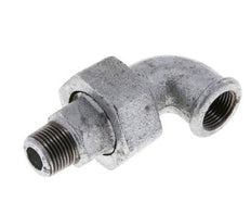 Conector acodado de 90 grados 3/8'' macho R x hembra Rp hierro fundido junta cónica 25bar (351.25psi)