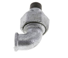 Conector acodado de 90 grados 3/8'' macho R x hembra Rp hierro fundido junta cónica 25bar (351.25psi)
