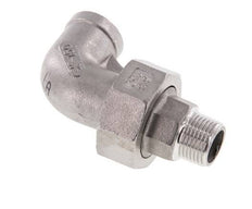 90deg Angled Union Connector 3/8'' Male R x Female Rp Stainless Steel Flat Seal PTFE 16bar (224.8psi)