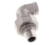 90deg Angled Union Connector 3/8'' Male R x Female Rp Stainless Steel Flat Seal PTFE 16bar (224.8psi)