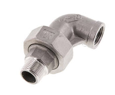 90deg Angled Union Connector 3/8'' Male R x Female Rp Stainless Steel Flat Seal PTFE 16bar (224.8psi)