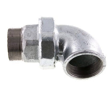 Racor de unión acodado 90deg 2'' macho R x hembra Rp hierro fundido junta plana centellen 25bar (351.25psi)