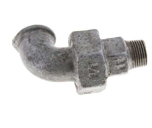 Racor de unión acodado 90deg 3/8'' Macho R x Hembra Rp Hierro Fundido Junta Plana Centellen 25bar (351.25psi)