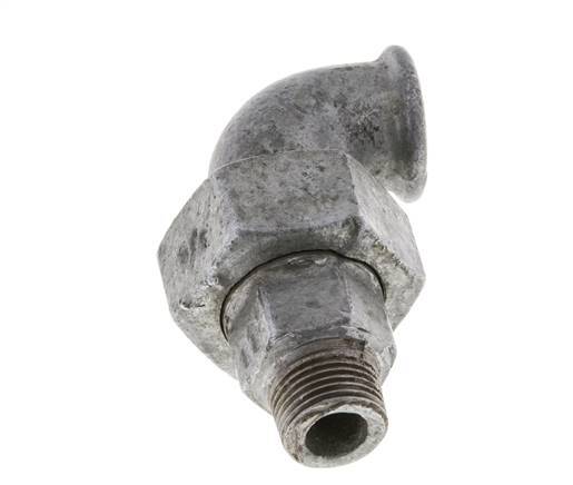 Racor de unión acodado 90deg 3/8'' Macho R x Hembra Rp Hierro Fundido Junta Plana Centellen 25bar (351.25psi)