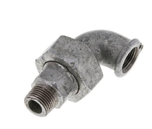 Racor de unión acodado 90deg 3/8'' Macho R x Hembra Rp Hierro Fundido Junta Plana Centellen 25bar (351.25psi)