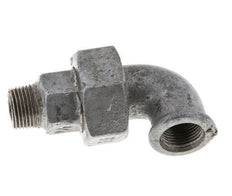 Racor de unión acodado 90deg 3/8'' Macho R x Hembra Rp Hierro Fundido Junta Plana Centellen 25bar (351.25psi)