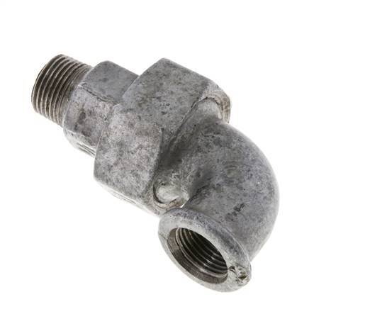 Racor de unión acodado 90deg 3/8'' Macho R x Hembra Rp Hierro Fundido Junta Plana Centellen 25bar (351.25psi)