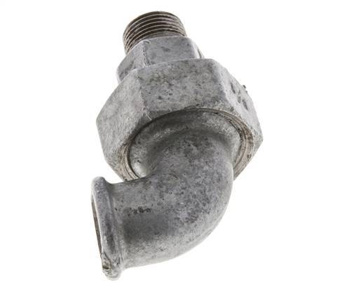 Racor de unión acodado 90deg 3/8'' Macho R x Hembra Rp Hierro Fundido Junta Plana Centellen 25bar (351.25psi)