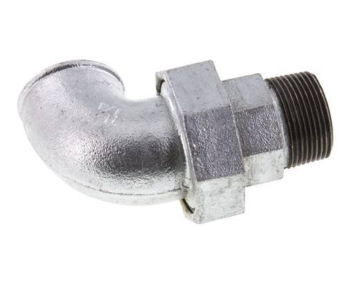 Racor de unión acodado 90deg 1 1/4'' Macho R x Hembra Rp Hierro Fundido Junta Plana Centellen 25bar (351.25psi)