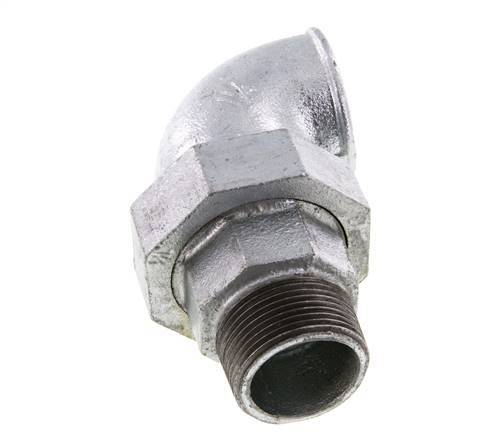 Racor de unión acodado 90deg 1 1/4'' Macho R x Hembra Rp Hierro Fundido Junta Plana Centellen 25bar (351.25psi)