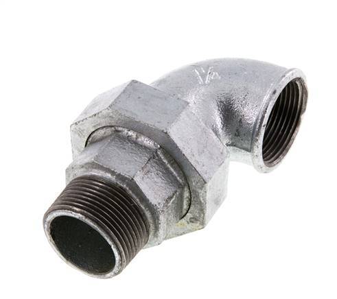 Racor de unión acodado 90deg 1 1/4'' Macho R x Hembra Rp Hierro Fundido Junta Plana Centellen 25bar (351.25psi)