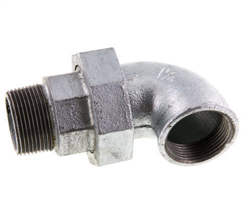 Racor de unión acodado 90deg 1 1/4'' Macho R x Hembra Rp Hierro Fundido Junta Plana Centellen 25bar (351.25psi)