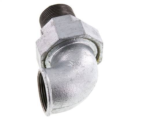 Racor de unión acodado 90deg 1 1/4'' Macho R x Hembra Rp Hierro Fundido Junta Plana Centellen 25bar (351.25psi)