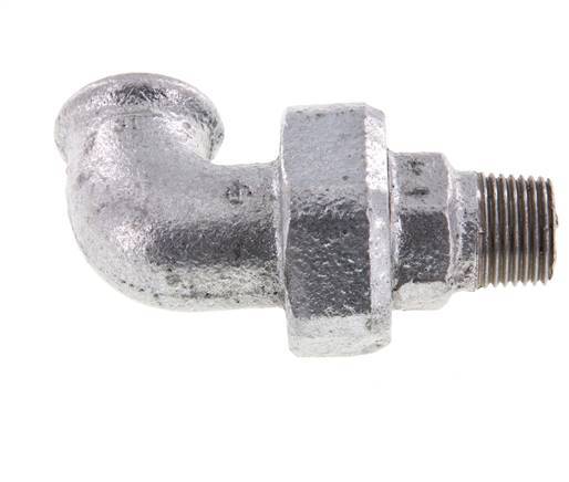 90deg Angled Union Connector 1/2'' Male R x Female Rp Cast Iron Flat Seal Centellen 25bar (351.25psi)