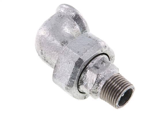 90deg Angled Union Connector 1/2'' Male R x Female Rp Cast Iron Flat Seal Centellen 25bar (351.25psi)
