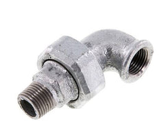 Racor de unión acodado 90deg 1/2'' Macho R x Hembra Rp Hierro Fundido Junta Plana Centellen 25bar (351.25psi)