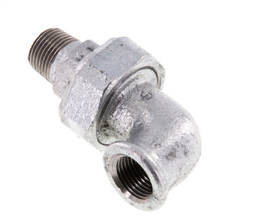 Racor de unión acodado 90deg 1/2'' Macho R x Hembra Rp Hierro Fundido Junta Plana Centellen 25bar (351.25psi)