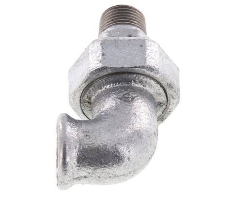 Racor de unión acodado 90deg 1/2'' Macho R x Hembra Rp Hierro Fundido Junta Plana Centellen 25bar (351.25psi)