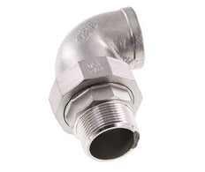 Racor de unión acodado de 90 grados 1 1/2'' macho R x hembra Rp Acero inoxidable Junta plana PTFE 16bar (224.8psi)