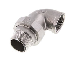 Racor de unión acodado de 90 grados 1 1/2'' macho R x hembra Rp Acero inoxidable Junta plana PTFE 16bar (224.8psi)