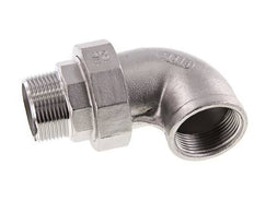 Racor de unión acodado de 90 grados 1 1/2'' macho R x hembra Rp Acero inoxidable Junta plana PTFE 16bar (224.8psi)
