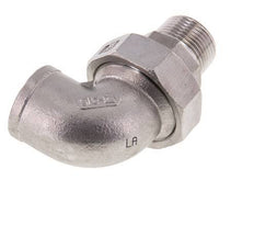 90deg Angled Union Connector 3/4'' Male R x Female Rp Stainless Steel Flat Seal PTFE 16bar (224.8psi)