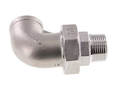 Conector de unión en ángulo de 90 grados 1'' macho R x hembra Rp Acero inoxidable Junta plana PTFE 16bar (224.8psi)