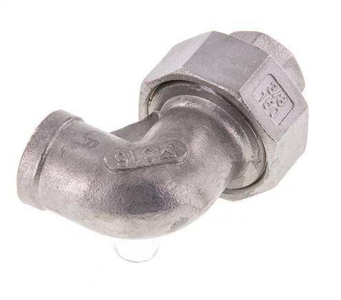 90deg Union Connector Rp3/8'' Female Stainless Steel Conical Seal 16bar (224.8psi)