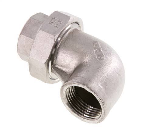 90deg Union Connector Rp1'' Female Stainless Steel Conical Seal 16bar (224.8psi)