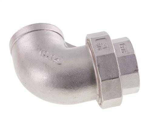 90deg Union Connector Rp1 1/2'' Female Stainless Steel Conical Seal 16bar (224.8psi)