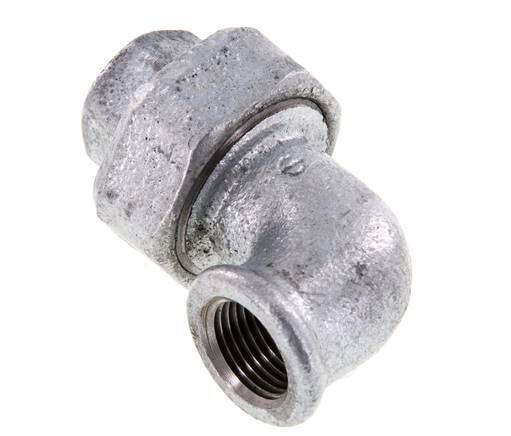 90deg Union Connector Rp1/2'' Female Cast Iron Conical Seal 25bar (351.25psi)