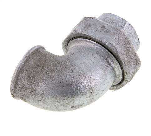 90deg Union Connector Rp1 1/2'' Female Cast Iron Conical Seal 25bar (351.25psi)