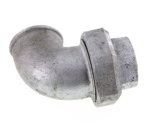90deg Union Connector Rp1 1/2'' Female Cast Iron Conical Seal 25bar (351.25psi)