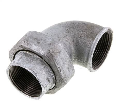 90deg Union Connector Rp1 1/2'' Female Cast Iron Conical Seal 25bar (351.25psi)
