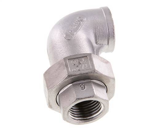 90deg Union Connector Rp1/2'' Female Stainless Steel Conical Seal 16bar (224.8psi)