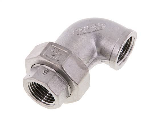 90deg Union Connector Rp1/2'' Female Stainless Steel Conical Seal 16bar (224.8psi)
