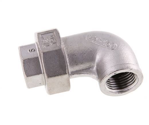 90deg Union Connector Rp1/2'' Female Stainless Steel Conical Seal 16bar (224.8psi)