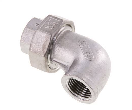 90deg Union Connector Rp1/2'' Female Stainless Steel Conical Seal 16bar (224.8psi)