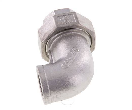 90deg Union Connector Rp1/2'' Female Stainless Steel Conical Seal 16bar (224.8psi)