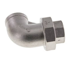 90deg Angled Union Connector Rp1'' Female Stainless Steel Flat Seal PTFE 16bar (224.8psi)