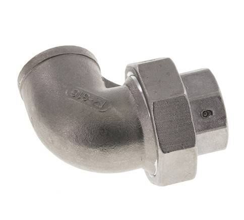 90deg Angled Union Connector Rp3/4'' Female Stainless Steel Flat Seal PTFE 16bar (224.8psi)