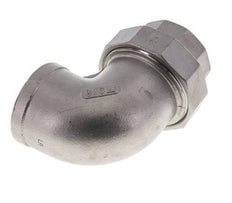 Racor de unión acodado 90deg Rp1 1/2'' Hembra Acero inoxidable Junta plana PTFE 16bar (224.8psi)