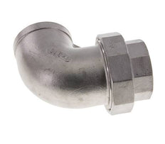 Racor de unión acodado 90deg Rp1 1/2'' Hembra Acero inoxidable Junta plana PTFE 16bar (224.8psi)