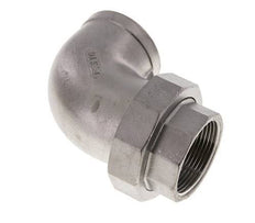 Racor de unión acodado 90deg Rp1 1/2'' Hembra Acero inoxidable Junta plana PTFE 16bar (224.8psi)