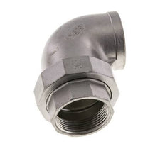 Racor de unión acodado 90deg Rp1 1/2'' Hembra Acero inoxidable Junta plana PTFE 16bar (224.8psi)